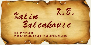 Kalin Balčaković vizit kartica